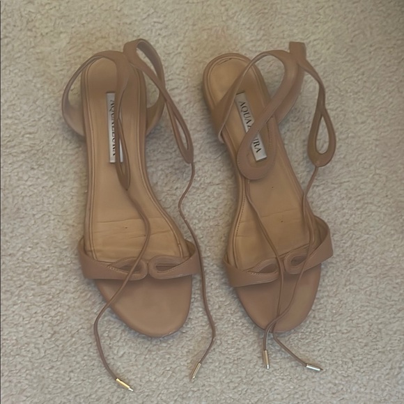 Aquazzura Tan Leather Sandals - Picture 4 of 6